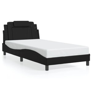 vidaXL Cadre de lit Viana sans matelas noir 100x200 cm similicuir