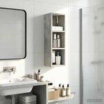 vidaXL Armoire murale de salle de bain Gris Béton 20 x 16 x 62 5 cm