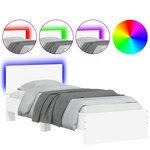 vidaXL Cadre de lit sans matelas avec lumières LED blanc 90x190 cm