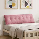 vidaXL Coussin de Dos Rose 160 x 50 cm Tissu en velours côtelé