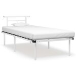 vidaXL Cadre de lit Blanc Métal 90x200 cm