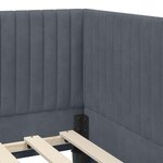 vidaXL Cadre de lit d'angle Gris foncé 90 x 190 cm Velours