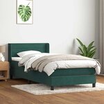 vidaXL Sommier à lattes de lit et matelas vert foncé 80x220 cm velours