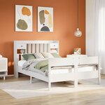 vidaXL Lit bibliothèque sans matelas blanc 150x200 cm bois pin massif