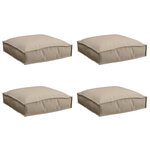 vidaXL Coussins de palette pour siège - 4 Pièces - Taupe - 40 x 40 x 8 cm - Tissu Oxford