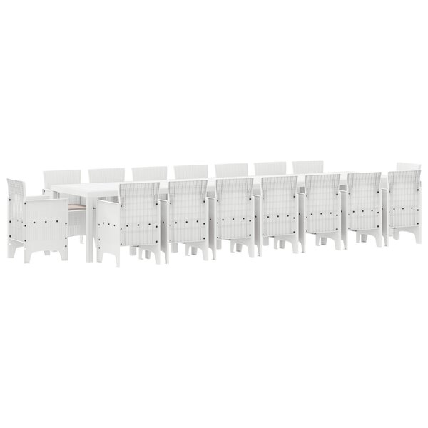 vidaXL Ensemble salle à manger jardin 17 Pièces Blanc 16 personnes