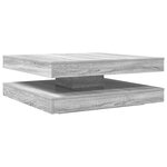 vidaXL Table basse rotative à 360 degrés sonoma gris 90x90x34 5 cm