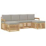 vidaXL Ensemble de canapés d'extérieur 5 pc Blanc et gris clair