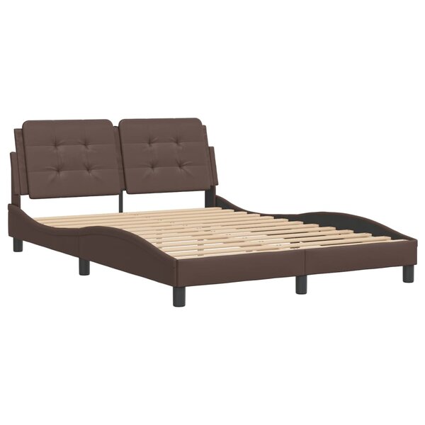 vidaXL Cadre de lit avec tête de lit marron 120x200 cm Similicuir