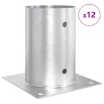 vidaXL Ancre ronde au sol 12 Pièces Argenté 15 x 15 x 15 cm métal