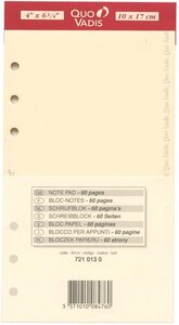 Recharge Accessoires Organiseur BLOC-NOTES Timer 17 Ivoire 10 x 17 cm QUOVADIS
