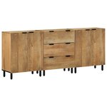 vidaXL Buffets 3 Pièces marron 60x33x75 cm bois massif de manguier