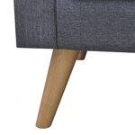 vidaXL Canapé à 3 places Tissu Gris foncé