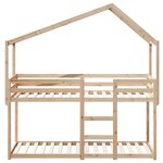 vidaXL Lit superposé avec toit 90x190 cm bois massif de pin