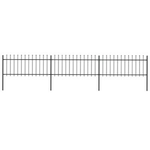 vidaXL Clôture de jardin avec dessus en lance Acier 5 1 x 0 8 m Noir