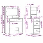 vidaXL Ensemble de 2 Tables de Maquillage avec LED en Bois d'Ingénierie Chêne Sonoma