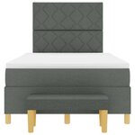 vidaXL Lit à ressorts avec matelas Gris foncé 120 x 190 cm tissu