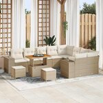 vidaXL Ensemble de canapé de jardin 12 Pièces Beige polyrotin