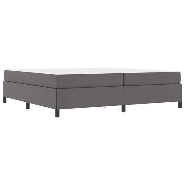 vidaXL Cadre de lit avec matelas Gris 200 x 200 cm Faux cuir
