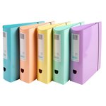 Classeur À Levier Aquarel Prem'touch - Dos Arrondi 80mm - A4 - Couleurs Assorties - Couleurs Assorties - Exacompta