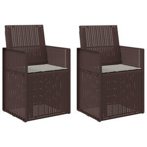 vidaXL Chaises de jardin salle à manger 2 Pièces Marron et gris clair PP