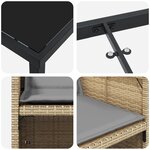vidaXL Ensemble de salle à manger de jardin de 5 pièces avec coussins en rattan poly beige