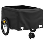 vidaXL Remorque de vélo noir et bleu 45 kg fer