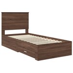 vidaXL Cadre de lit avec tiroir Chêne Marron et Argent 90 x 190 cm