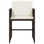 vidaXL Chaises de jardin avec coussins lot de 4 marron résine tressée