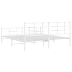 vidaXL Cadre de lit métal avec tête de lit/pied de lit blanc 183x213cm