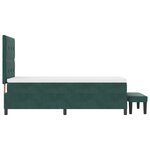 vidaXL Lit à ressorts avec matelas et banc vert foncé 90x200 cm en velours