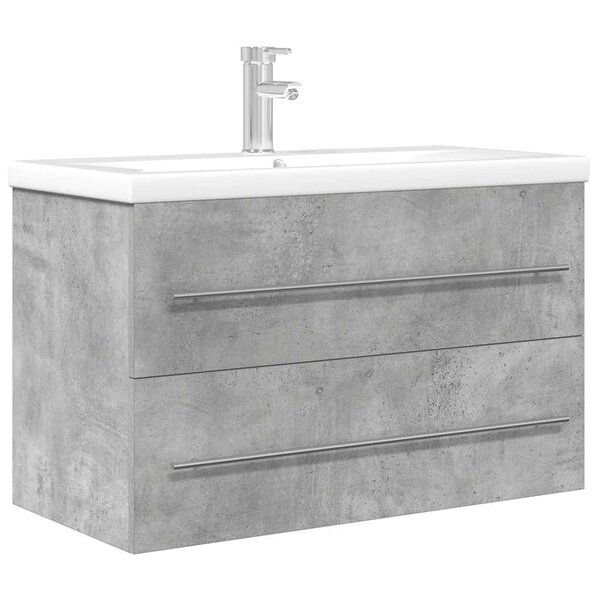 vidaXL Ensemble de meubles de salle de bain 2 Pièces gris béton