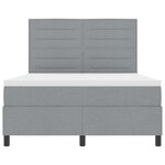 vidaXL Lit ressort + matelas + lumière LED gris clair 160x200 cm  cadre en tissu