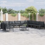 vidaXL Ensemble de canapé de jardin 10 Pièces Anthracite Acier