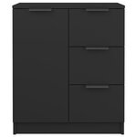 vidaXL Buffets 2 Pièces Noir 60x30x70 cm Bois d'ingénierie