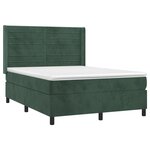 vidaXL Sommier à lattes de lit et matelas Vert foncé 140x190cm Velours