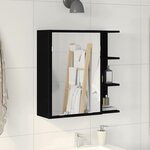 vidaXL Armoire Miroir de Salle de Bain Chêne noir 62 5 x 20 5 x 64 cm