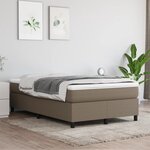 vidaXL Sommier à lattes de lit avec matelas taupe 120x190 cm tissu