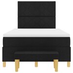 vidaXL Lit à Ressorts avec Matelas & Banquette Noir 120x200 cm Tissu