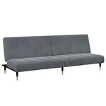 vidaXL Canapé-lit à 2 places avec repose-pied gris foncé velours