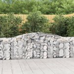 vidaXL Panier de gabions arqué 400x30x100/120 cm Fer galvanisé