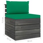 vidaXL Canapé de milieu palette de jardin avec coussins Bois de pin