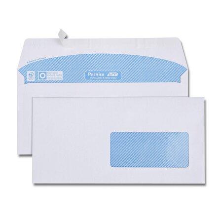Boîte de 500 enveloppes blanches dl 110x220 90g bande de protection gpv