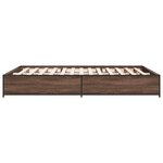 vidaXL Cadre de lit chêne marron 120x190 cm bois d'ingénierie et métal
