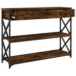 vidaXL Table console chêne fumé 100x28x75 cm bois d'ingénierie