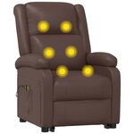 vidaXL Fauteuil de massage Marron Similicuir