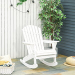 Fauteuil de jardin Adirondack à bascule rocking chair style néo-rétro assise dossier ergonomique bois sapin traité peint blanc