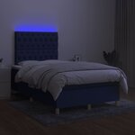 vidaXL Sommier à lattes de lit matelas et LED bleu 120x190 cm tissu