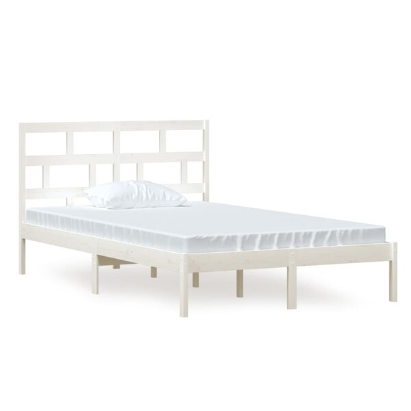 vidaXL Cadre de lit sans matelas blanc bois massif 120x200 cm