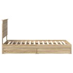 vidaXL Lit de Rangement Chêne Sonoma 90 x 200 cm Bois d'ingénierie